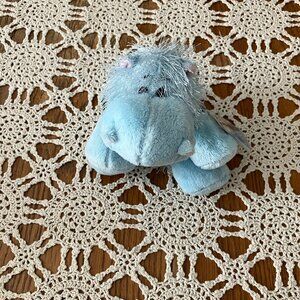 Ganz Webkinz Bean Bag Plush Blue Hippo with Unused Code